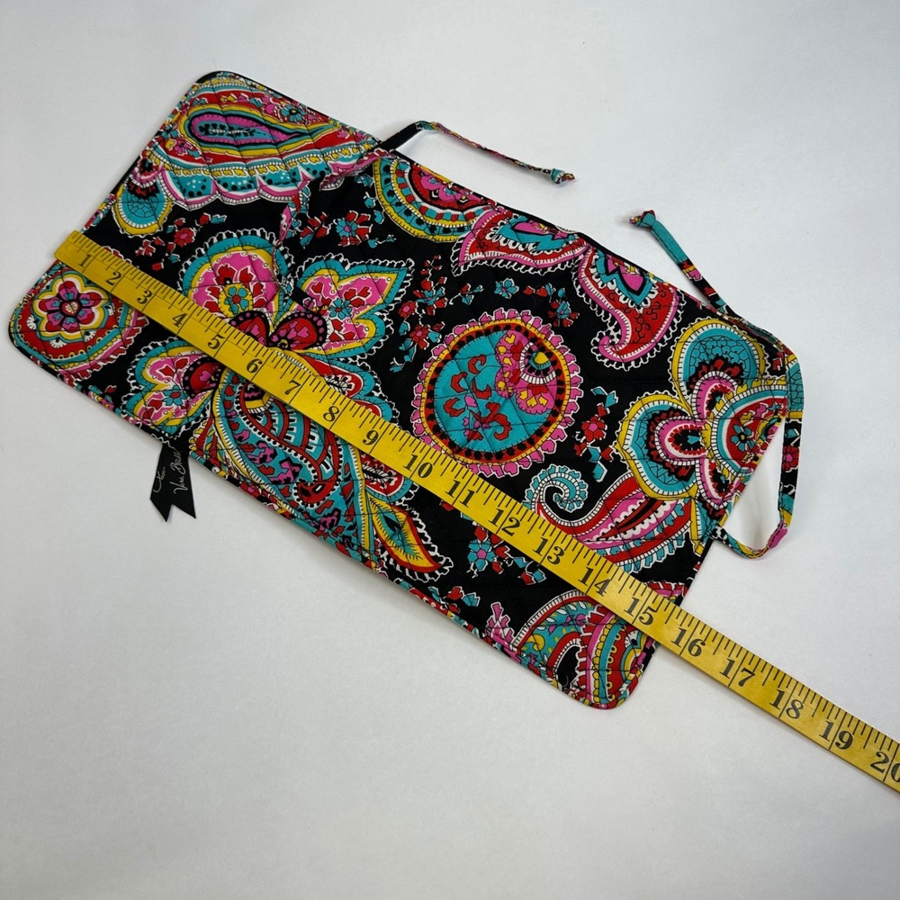 Vera Bradley Cosmetic Makeup/Accessories Black Blue Pink Red Folding Tie Pouch - Picture 14 of 15